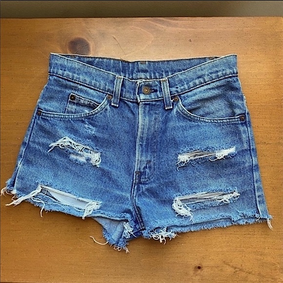 Levi's Pants - vintage LEVIS shorts high waisted distressed denim